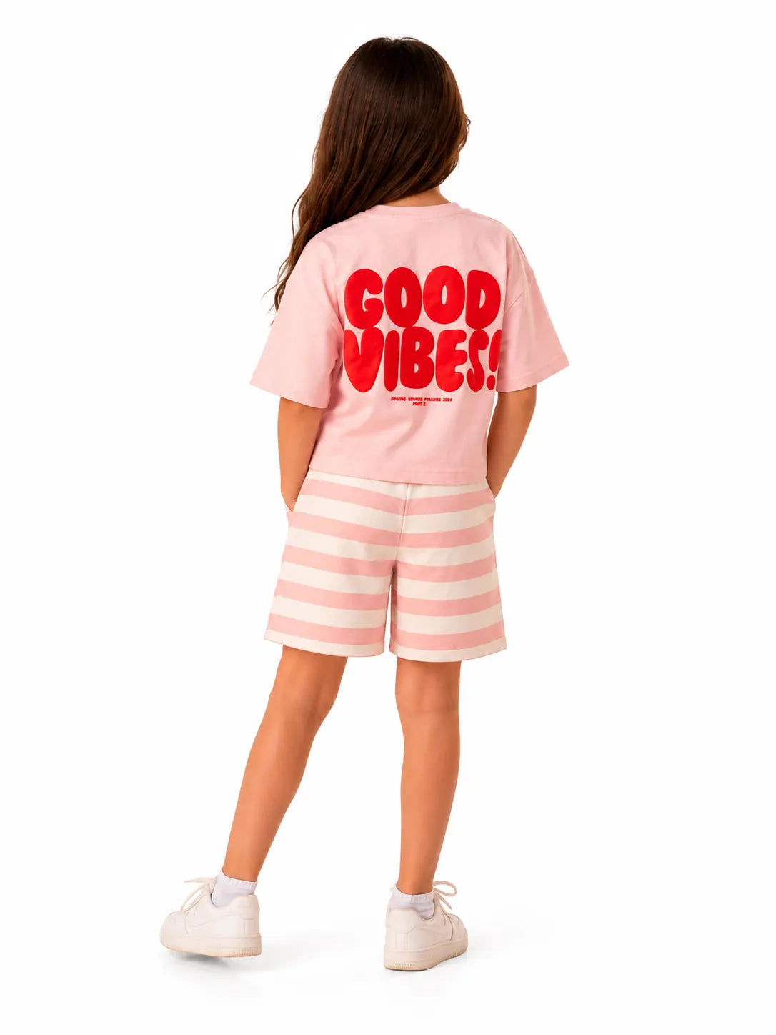 Girls' Cotton Candy Outing Set - Pink Stripe