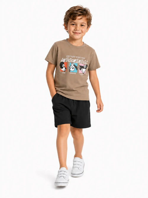 Boys' Cotton Candy Tee & Shorts Set - Taupe