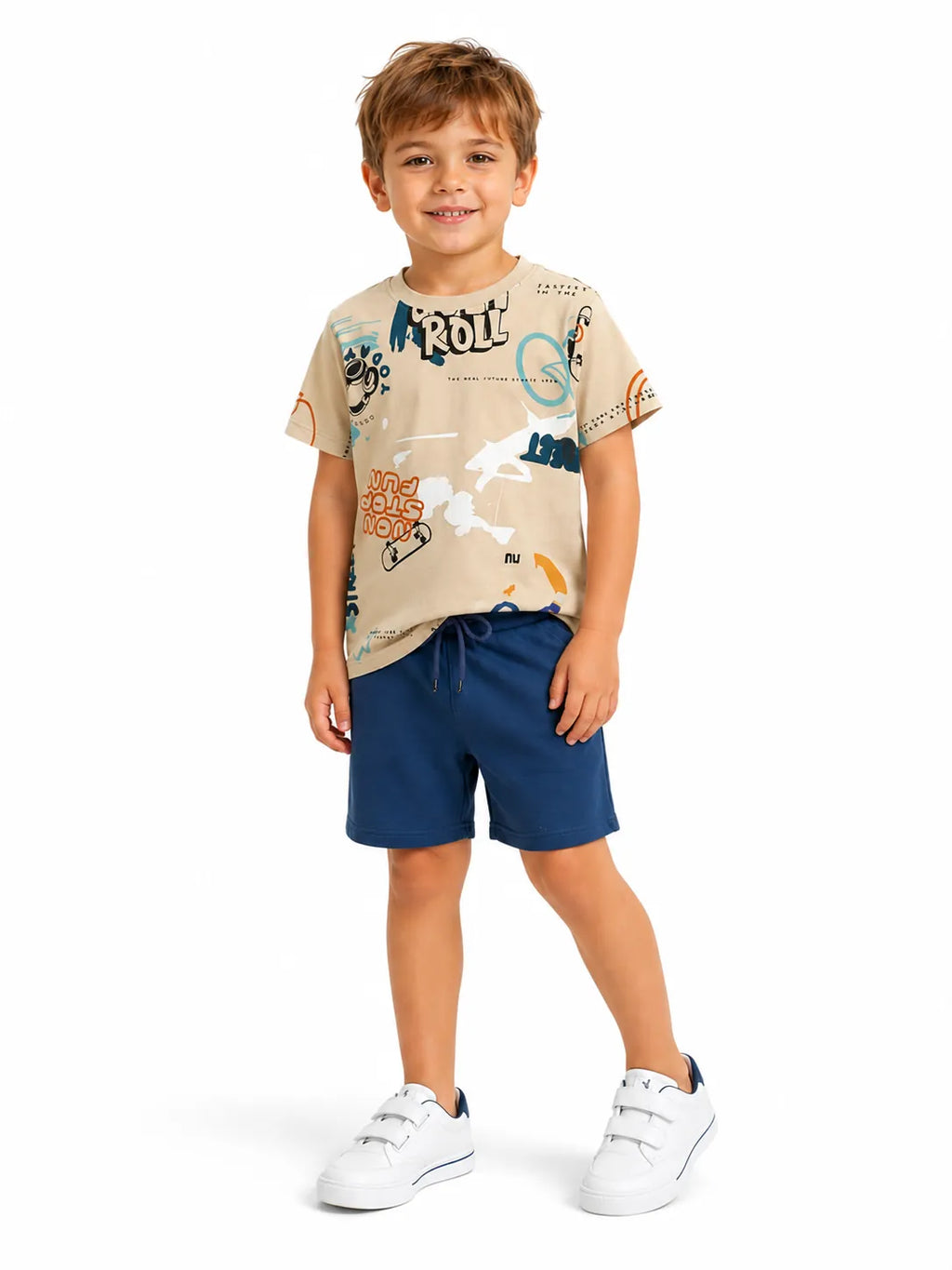 Boys' Cotton Candy Set - Sand Print 4