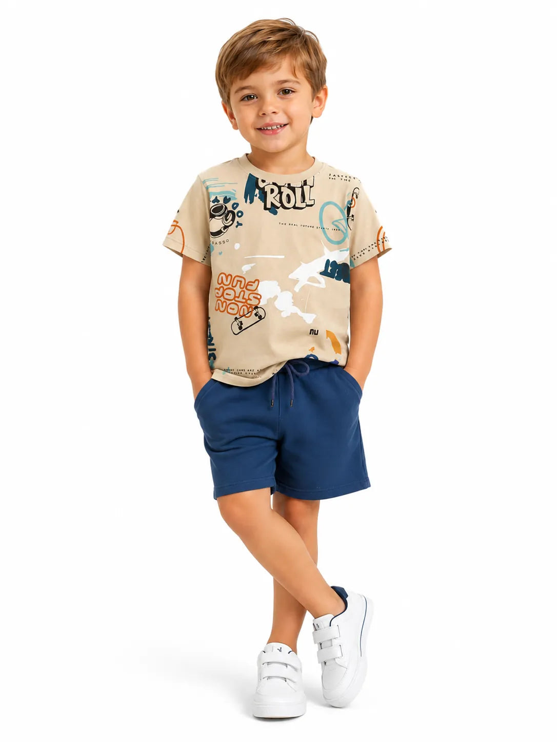 Boys' Cotton Candy Set - Sand Print 5