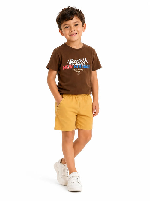 Boys' Cotton Candy Tee & Shorts Set - Mustard