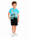 Boys' Cotton Candy Tee & Shorts Set - Turquoise