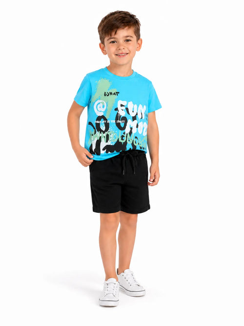 Boys' Cotton Candy Tee & Shorts Set - Turquoise