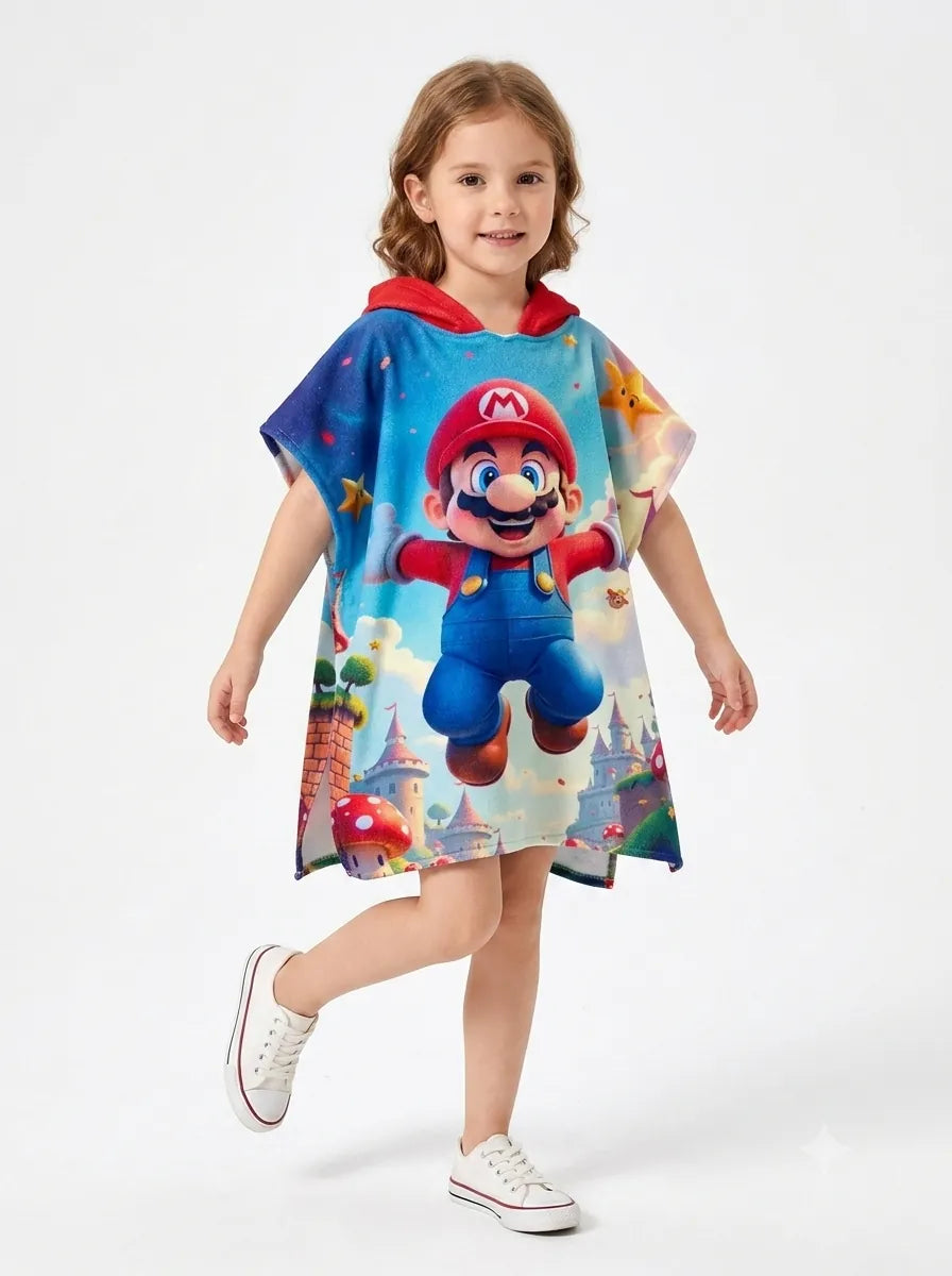 Boys' Hooded Beach Poncho - Mario