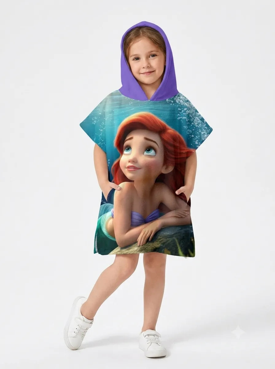 Girls' Hooded Beach Poncho - Mermaid