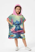 Girls' Hooded Beach Poncho - Stitch Blue