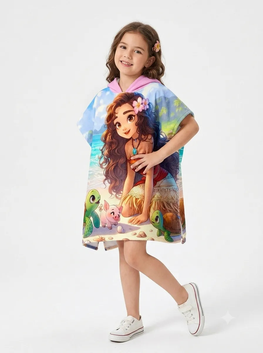 Girls' Hooded Beach Poncho - Moana