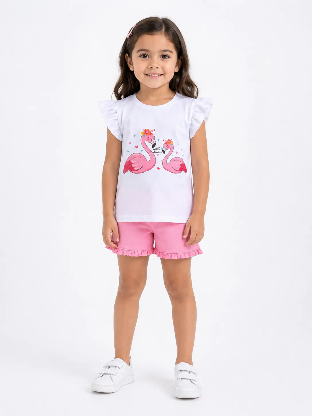Girls' Flamingo Tee & Shorts Set