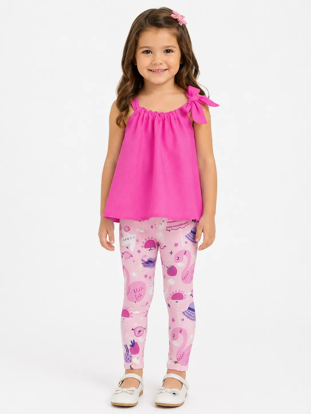 Girls' Lycra Tee & Leggings Set