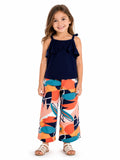 Girls' Tee & Barbie-Print Trousers Set